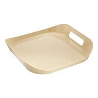 Picture of Vague Melamine Square Tray with Handle, 13.5x2.5cm, Grain Brown