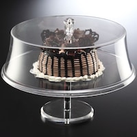 Picture of Vague Acrylic Round Cake Stand Cover, 30cm, White