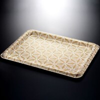 Picture of Vague Acrylic Traditional Tray, 50cm, White & Gold