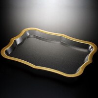 Picture of Vague Rectangular Acrylic Traditional Tray, 60cm, Clear & Gold