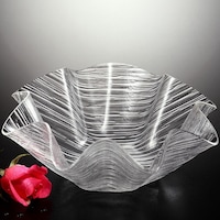 Picture of Vague Acrylic Flower Shaped Bowl, 34cm, Clear