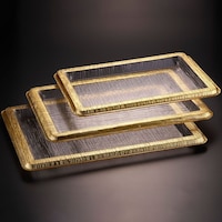 Picture of Vague Acrylic Bark Design Tray, 65cm, Gold