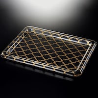 Picture of Vague Acrylic Traditional Tray, 50cm, Clear & Gold