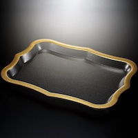 Picture of Vague Rectangular Acrylic Traditional Tray, 68cm, Clear & Gold