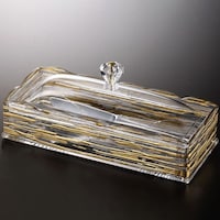 Picture of Vague Acrylic Cutlery Holder Box, 25.5cm, Gold
