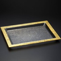 Picture of Vague Acrylic Bark Design Serving Tray, 46cm, Gold