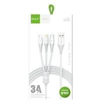 Picture of Golf Space Three In One Charging Cable, White, GC-65