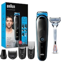 Picture of Braun All In One Hair Trimmer, Black & Blue, MGK3242