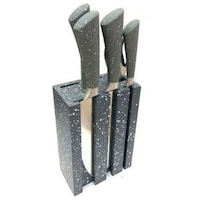 Picture of Lihan Marble Knives Set, Grey - Set of 8