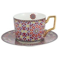 Picture of Lihan Moroccan Ceramic Mug & Saucer, 225ml, Red
