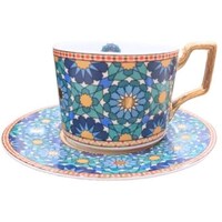 Picture of Lihan Moroccan Ceramic Mug & Saucer, 225ml, Blue