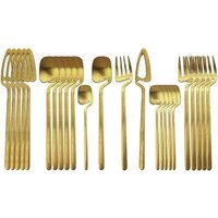 Picture of Lihan Satin Finish Cutlery Set, Gold - Set of 30