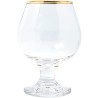 Picture of Lihan Snifter Glasses with Gold Brim, 250ml, Clear - Pack of 6