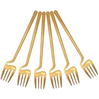 Picture of Lihan Matte Finish Fork, Large, Gold - Set of 6