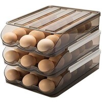 Picture of Lihan 3-Tier Auto-Rolling Egg Storage Box, Upto 65 Eggs, Grey