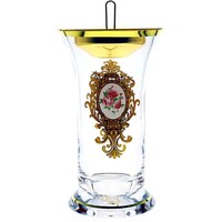 Picture of Lihan Glass Bukhoor Burner, 11x19cm, Clear & Gold, LY1244
