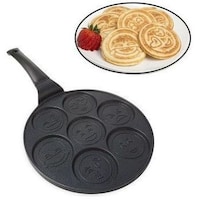 Picture of Lihan 7-Slots Non-Stick Aluminium Emoji Pancake Pan, 3inch Slots, Black