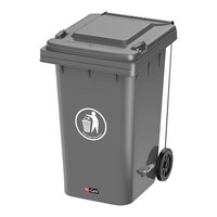 Picture of Smart Dustbin With Pedal & Wheels, 120L, Gray