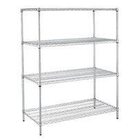 Picture of Smart 4 Level Chrome Coated Wire Shelf, 120x60x180cm, Silver