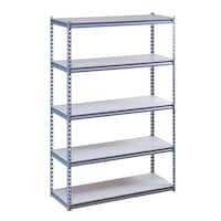 Picture of Smart 5-Level Bolt Free Wooden Shelf With Metal Frame, 90x40x200cm, Gray