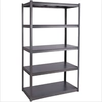 Picture of Smart 5-Level Bolt Free Metal Shelf With Metal Frame, 120x40x200cm, Gray