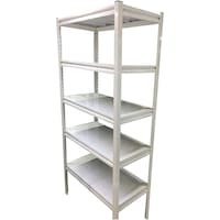 Picture of Smart 5-Level Bolt Free Metal Shelf With Metal Frame, 120x40x200cm, White