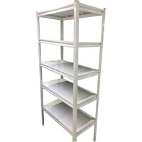 Picture of Smart 5-Level Bolt Free Heavy Duty Metal Shelf With Metal Frame, 120x45x200cm, White