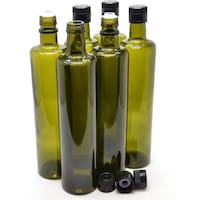 Picture of Blush Olive Oil Bottles with Cap & Pourer Fitment, 500ml, Dark Green - Set of 6