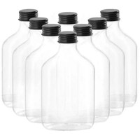 Picture of Blush Glass Flask Bottles With Black Tamper Evident Caps, 100ml, Clear