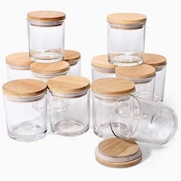 Picture of Blush Airtight Jar with Bamboo Lid, 160ml, Clear