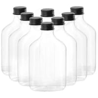 Picture of Blush Glass Flask Bottles With Black Tamper Evident Caps, 50ml, Clear