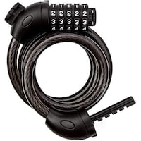 Anti Theft Resettable 5-Digit Code Bike Lock, 1.2M, Black