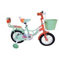 Picture of Children Bicycle with Training Wheels for 2-4 Years Kids, 12Inch, Green & Orange