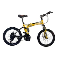 Picture of Mountain Folding Bike with Double Suspension, 21 Speed, 26Inch, Yellow