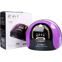 Sun Plus 2 in 1 UV LED Gel Nail Lamp, 256W, Black & Purple
