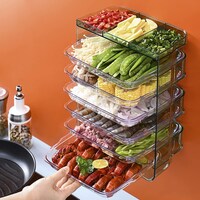 Picture of Kitchen Multi-Layer Food Sorting Tray, Transparent, 25 x 12.5 x 33.5cm