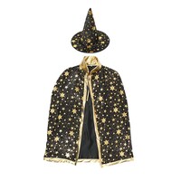 JJO Wizard Cloak with Hat Halloween Costume for Kids, Blue