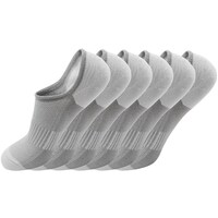 Mumoo Bear Men's Low Cut Ankle Non-Slip Socks for Mens, Grey - Pack of 6