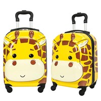 Picture of Mumoo Bear 3D Cartoon Animal Trolley School Bags for Kids, 18inch, Yellow