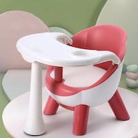 Portable Baby Dining Chair with Removable Tray, 1-8 Years, Red