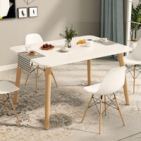 Mumoo Bear Modern Eames Dining Table, White, 100 x 60 x 73cm, L-SCF-NB-12060
