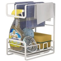 Picture of Kitchen Sink Caddy Sponge Holder with Drain Tray, White, 22 x 14.6 x 27cm