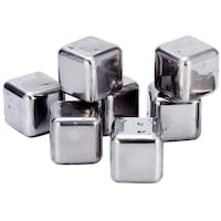 You Reusable Stainless Steel Ice Cubes, Silver - Pack of 8