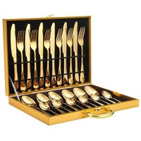 Picture of Kimmyer Stainless Steel Silverware Set with Gift Box, 24 Pieces