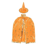 Picture of JJO Wizard Cloak with Hat Halloween Costume for Kids, Orange