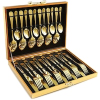 Picture of Ogori 24-Piece Stainless Steel Flatware Set, Gold