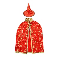 Picture of JJO Wizard Cloak with Hat Halloween Costume for Kids, Red