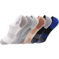 Mumoo Bear Men's Low Cut Ankle Non-Slip Socks for Mens, Multicolour - Pack of 6