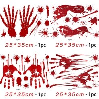 Picture of Mumoo Bear Bloody Handprint & Footprint Stickers for Halloween, 4 Sheets