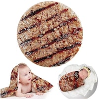 Mumoo Bear Burger Baby Swaddling Blanket, Brown, 85cm